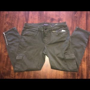 Level 99 Sybil Green Cargo Skinny Pants